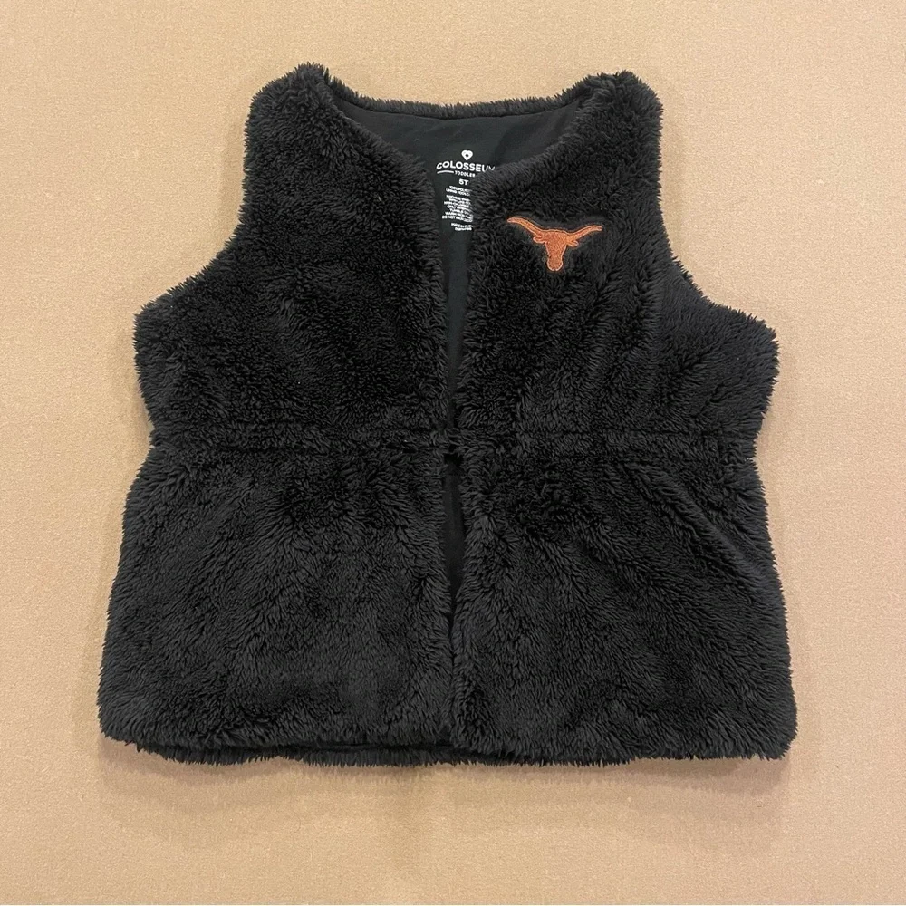 Texas Longhorns Girl’s Colosseum Fluffy Logo Vest Size 5T